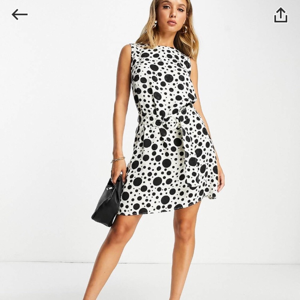 River Island Belted Shift Mini Polka Dot Dress